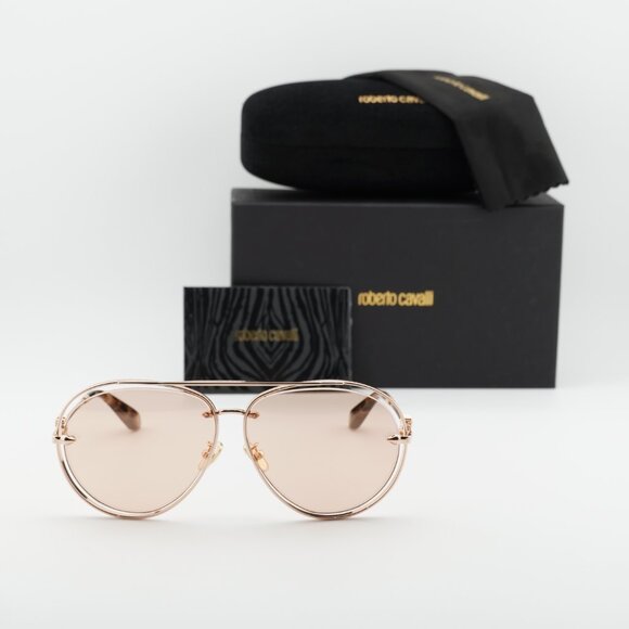 Roberto Cavalli SRC032M 8FCG Aviator Sunglasses - Gold/Orange main image 8